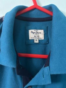 Pepe Jeans Boys Teal Blue Polo T-Shirt