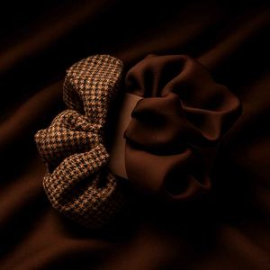 Elegant Duo Scrunchie Set –Classic Brown & Vintage