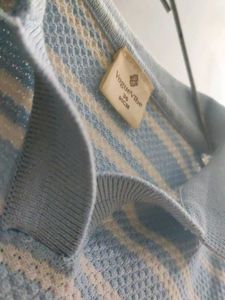 Striped Polo Knit Top