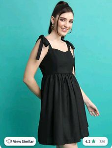 Cute Black Tie Strap Dress