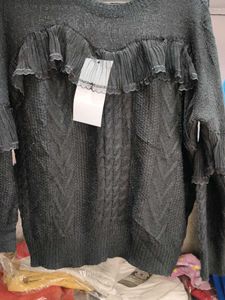 Black Ruffle Sweater