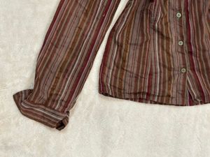 Striped Button-Down brown y2k shirt