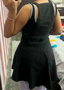 Black Buttoned Jumper Dress