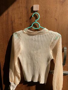 Chic Cream Tie-Front Top