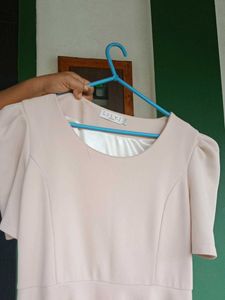 Pale Pink Dress with Pearl Detail