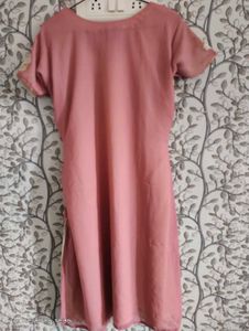 Pink Embroidered Tunic Dress