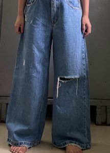 Wide Leg Ripped Jeans