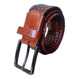 Genuine Braided Leather Men&#39;s Belt