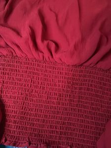 Burgundy Blouse with Beaded Detail