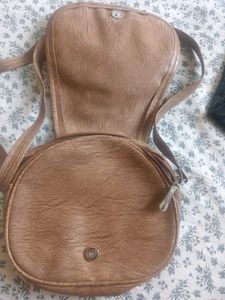 Brown Crossbody Bag with Rings