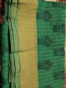 Elegant Green Saree without blouse