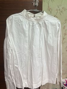 White Flowy Long Sleeve Top