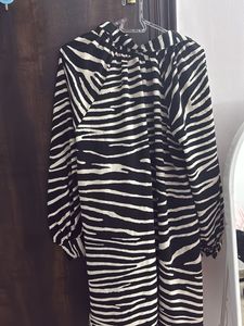 Zebra Print Shirt Dress