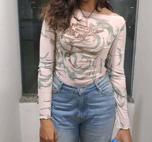 NEWME Abstract print Top