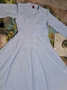 LIGHT BLUE ANARKALI KURTA