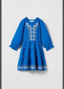 Embroidered Blue Girl&#39;s Dress