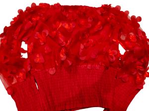 Beautiful Red Party Wear Crop Top