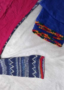 Daily Wear Suit Magenta And Blue