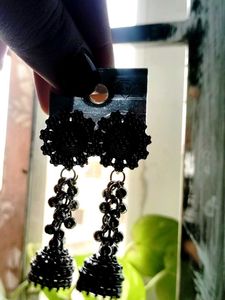 Silver Jhumka Earrings
