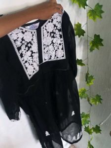 New Black Chikankari Kurti