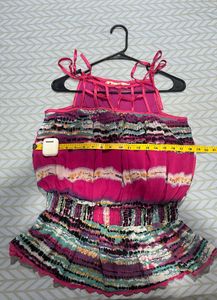 Magenta Tie Up Sleeveless Top