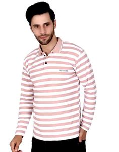 Fabshore  New Mens Polo Kollar stripted Tshirt