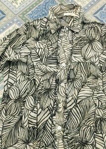 Floral Print Sheer Button-Down