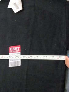 Black textured short sleeve Sweatshirt