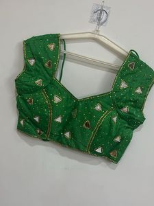 Green Embellished Blouse