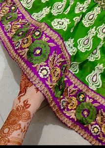 💚💜 Purple And Green Wedding Beautiful Long Frock