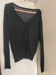 Black Button-Down Cardigan