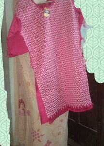 Embroidered Pink Kurti