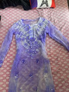 Lavender Embroidered Kurta