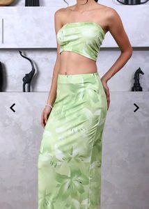 New Green Floral Two-Piece Set(Bargainable)
