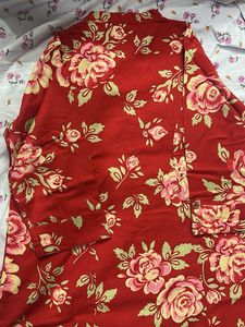 Red Floral Print Top