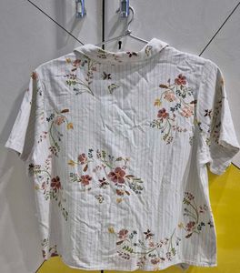 And: Floral &amp; Pinstripe Button-Up Top