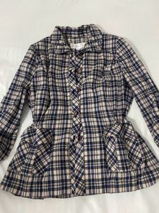 Cute Plaid Peplum Top