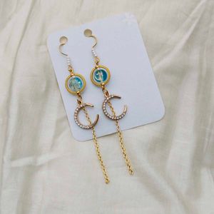 Celestial Moon Dangle Earrings