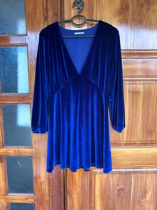 Blue Velvet Dress
