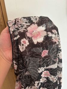 Floral Sleeveless Top Sheer Fabric