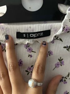 Floral Print Ribbed Tee