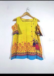 Rajasthani Prints Shoulder Cut Top