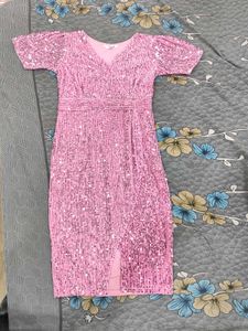Pink Sequin Party Dress