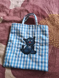 Cute Cat Gingham Tote Bag