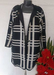 Imported Checkered Overcoat