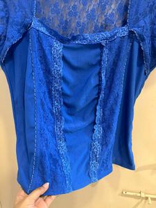 Blue Lace Corset Style Top