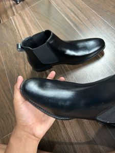 Black Leather Chelsea Boots