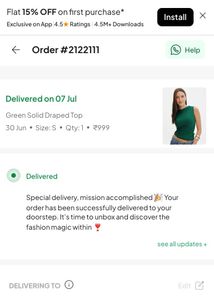 Newme Ruched Green Top With Tag