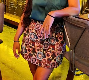 Floral Embroidered Mini Skirt