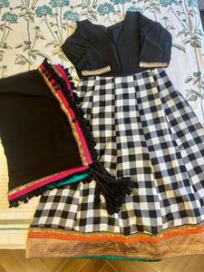 Black and White Checkered Suit Set